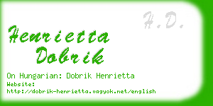 henrietta dobrik business card